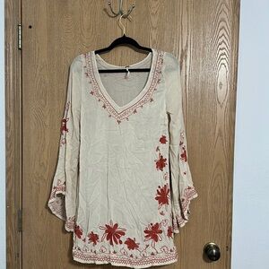 Free People Flare Sleeve dress (slip included)